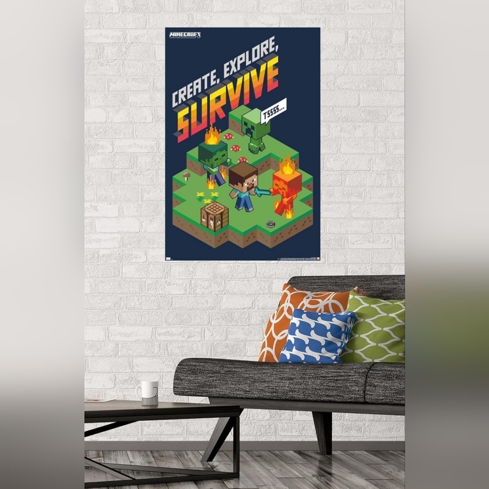 Trends International Minecraft - Create, Explore, Survive 2 Wall Poster 34L"X22"